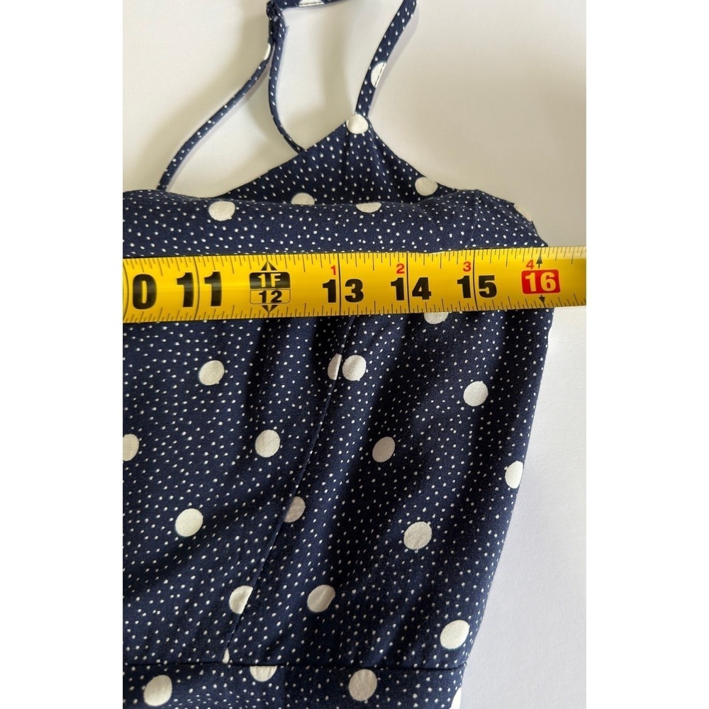 Old Navy Polka Dot Dress Womens Navy Blue Fit & Flare Sun Dress Size M - Picture 7 of 11